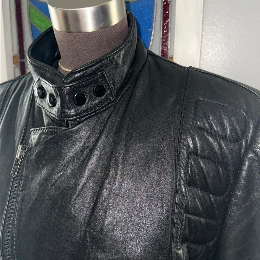 Vintage Hein Gericke for Harley Davidson black leather motorcycle jacket SZ 40R - Picture 3 of 10